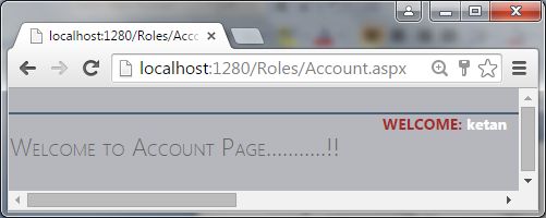 Account Welcome Page
